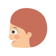 boy head profile isolated icon design, vector illustration  graphic 