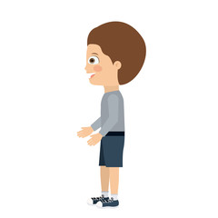 boy standing looking aside isolated icon design, vector illustration  graphic 