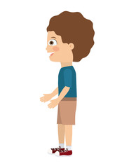 boy standing looking aside isolated icon design, vector illustration  graphic 