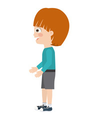 boy standing looking aside isolated icon design, vector illustration  graphic 
