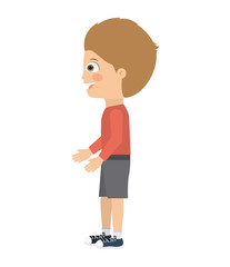 boy standing looking aside isolated icon design, vector illustration  graphic 