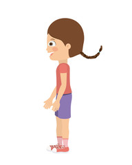girl standing looking aside isolated icon design, vector illustration  graphic 