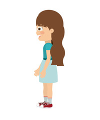 girl standing looking aside isolated icon design, vector illustration  graphic 