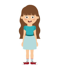 girl standing in front isolated icon design, vector illustration  graphic 