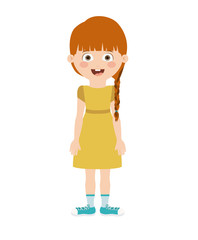 girl standing in front isolated icon design, vector illustration  graphic 