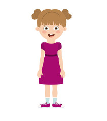 Fototapeta na wymiar girl standing in front isolated icon design, vector illustration graphic 