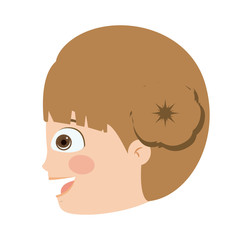 Fototapeta premium girl head profile isolated icon design, vector illustration graphic 