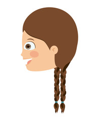 girl head profile isolated icon design, vector illustration  graphic 