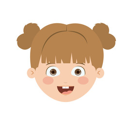 Front head girl isolated icon design, vector illustration  graphic 