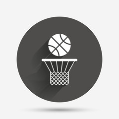 Basketball basket and ball icon. Sport symbol.