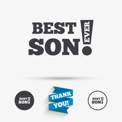 Best son ever sign icon. Award symbol.