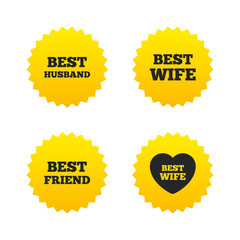 Best wife, husband and friend icons.