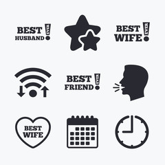 Best wife, husband and friend icons.