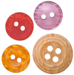 Multicolored plastic buttons