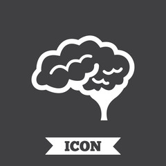 Brain sign icon. Intelligent smart mind.