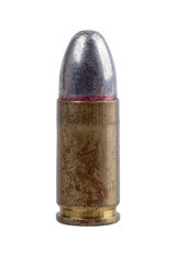 Gun bullet on a white background