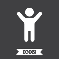 Child icon. Happy young boy symbol.