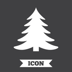Christmas tree sign icon. Holidays button.