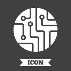 Circuit board sign icon. Technology symbol.