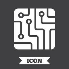 Circuit board sign icon. Technology symbol.
