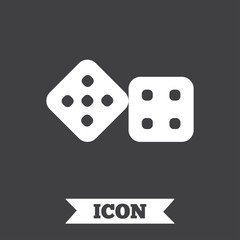 Dices sign icon. Casino game symbol.