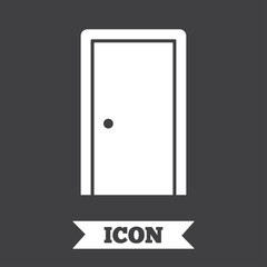 Door sign icon. Enter or exit symbol.