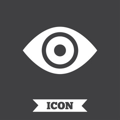 Eye sign icon. Publish content button.