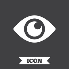 Eye sign icon. Publish content button.