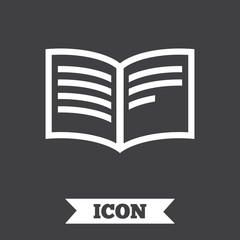 Book sign icon. Open book symbol.