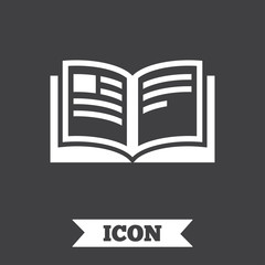 Book sign icon. Open book symbol.