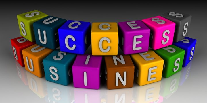 success business in colourful cubes