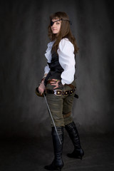 The girl - pirate with eye patch