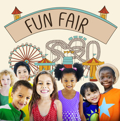 Fun Fair Amusement Enjoyment Happiness Joyful Concept