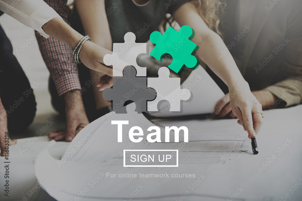 Poster team teamwork collaboration connection unity concept