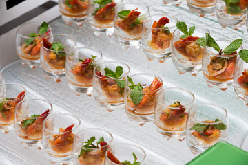 spicy salad with shrimp in thai style