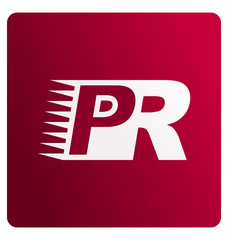 PR Two letter composition for initial, logo or signature