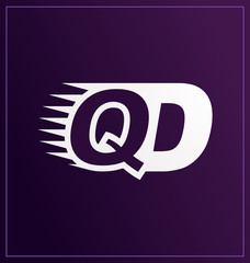 QD Two letter composition for initial, logo or signature