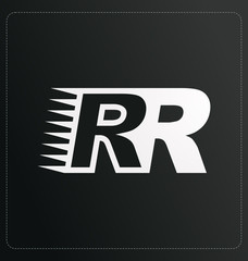 RR Two letter composition for initial, logo or signature