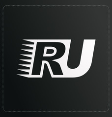 RU Two letter composition for initial, logo or signature