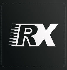 RX Two letter composition for initial, logo or signature