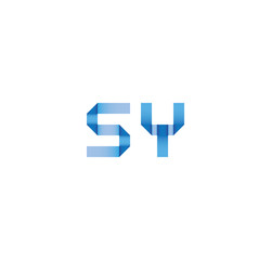 sy initial simple modern blue 