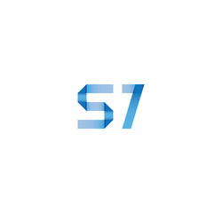 s7 initial simple modern blue 
