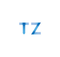 tz initial simple modern blue 