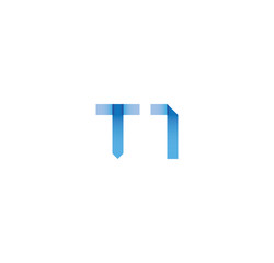 t1 initial simple modern blue 