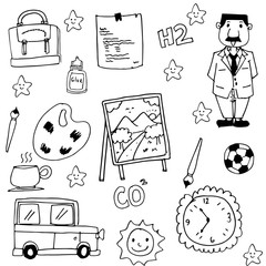 Collection stock school doodles