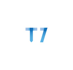 t7 initial simple modern blue 