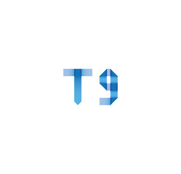 t9 initial simple modern blue 