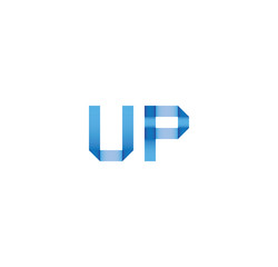 up initial simple modern blue 