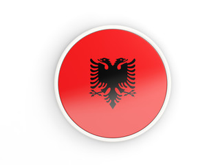 Flag of albania. Round icon with frame