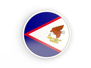 Fototapeta premium Flag of american samoa. Round icon with frame